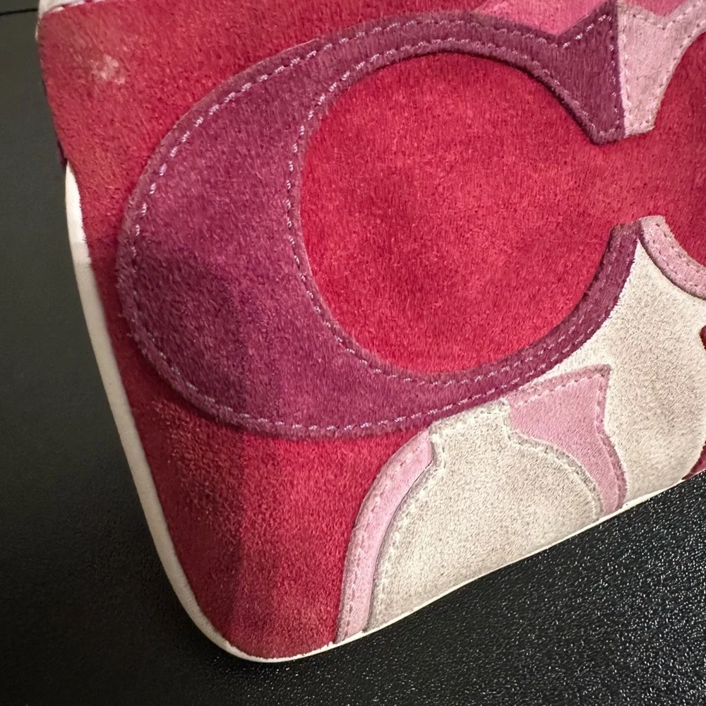 Vintage Coach Suede Patchwork Wristlet